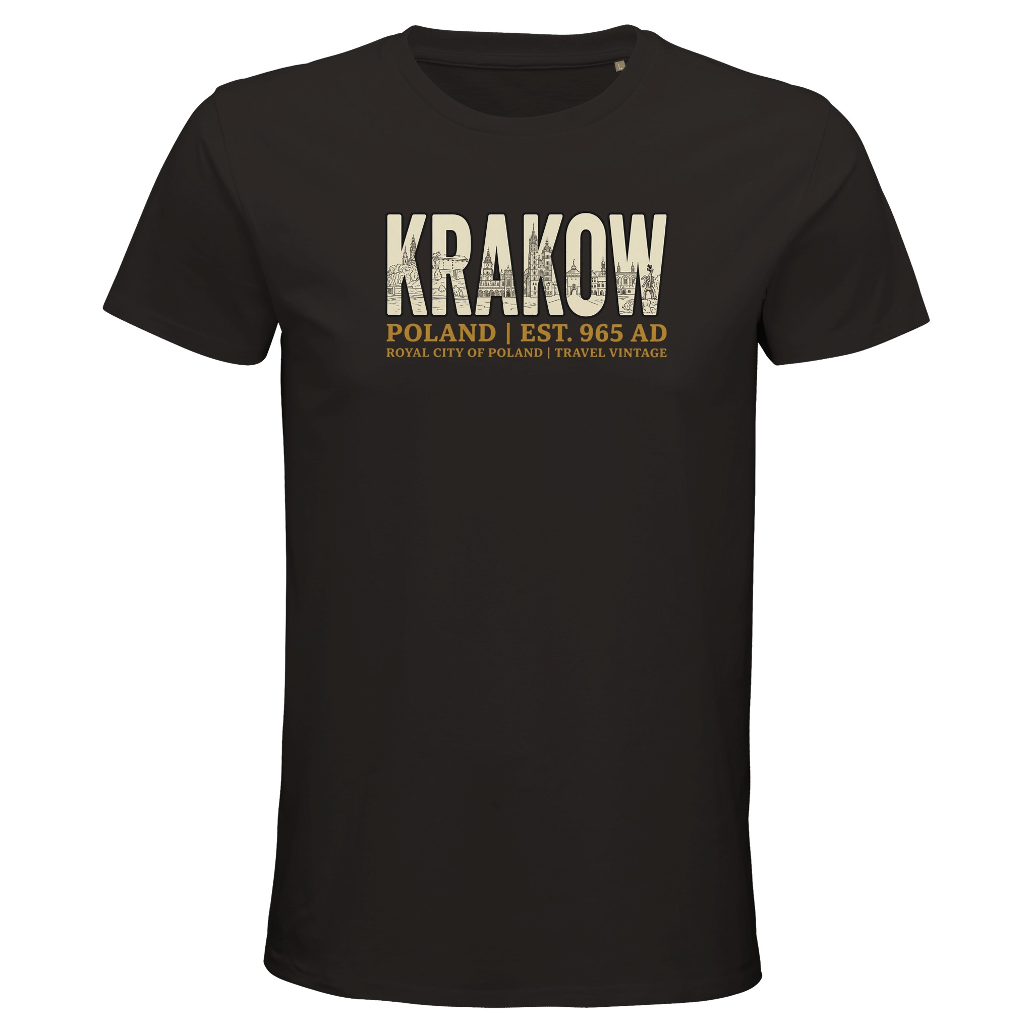 T-shirt Cracovie homme bio ajusté T-shirt Cracovie homme bio ajusté