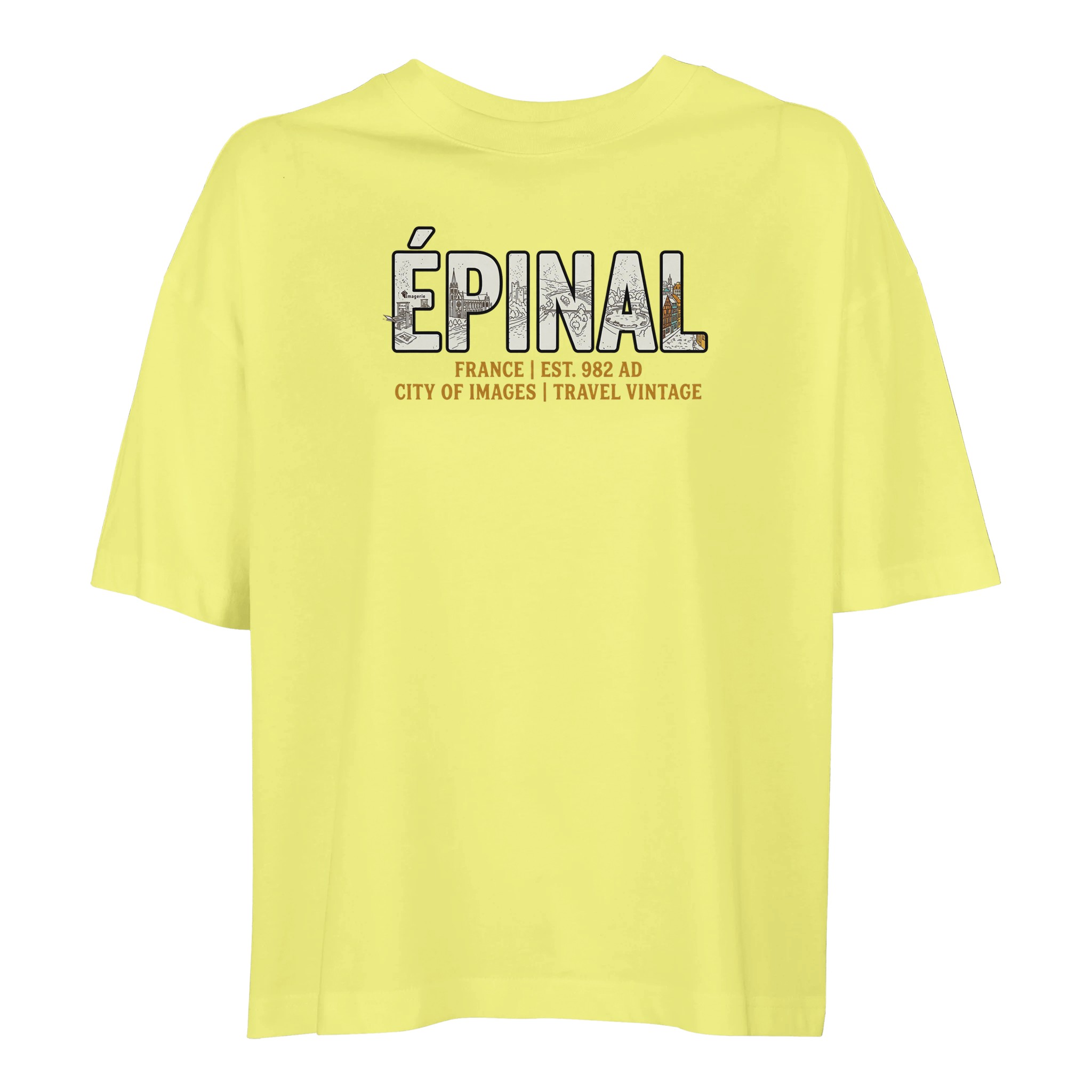 T-shirt Épinal femme ample coton en conversion bio T-shirt Épinal femme ample coton en conversion bio, coloris Jaune clair