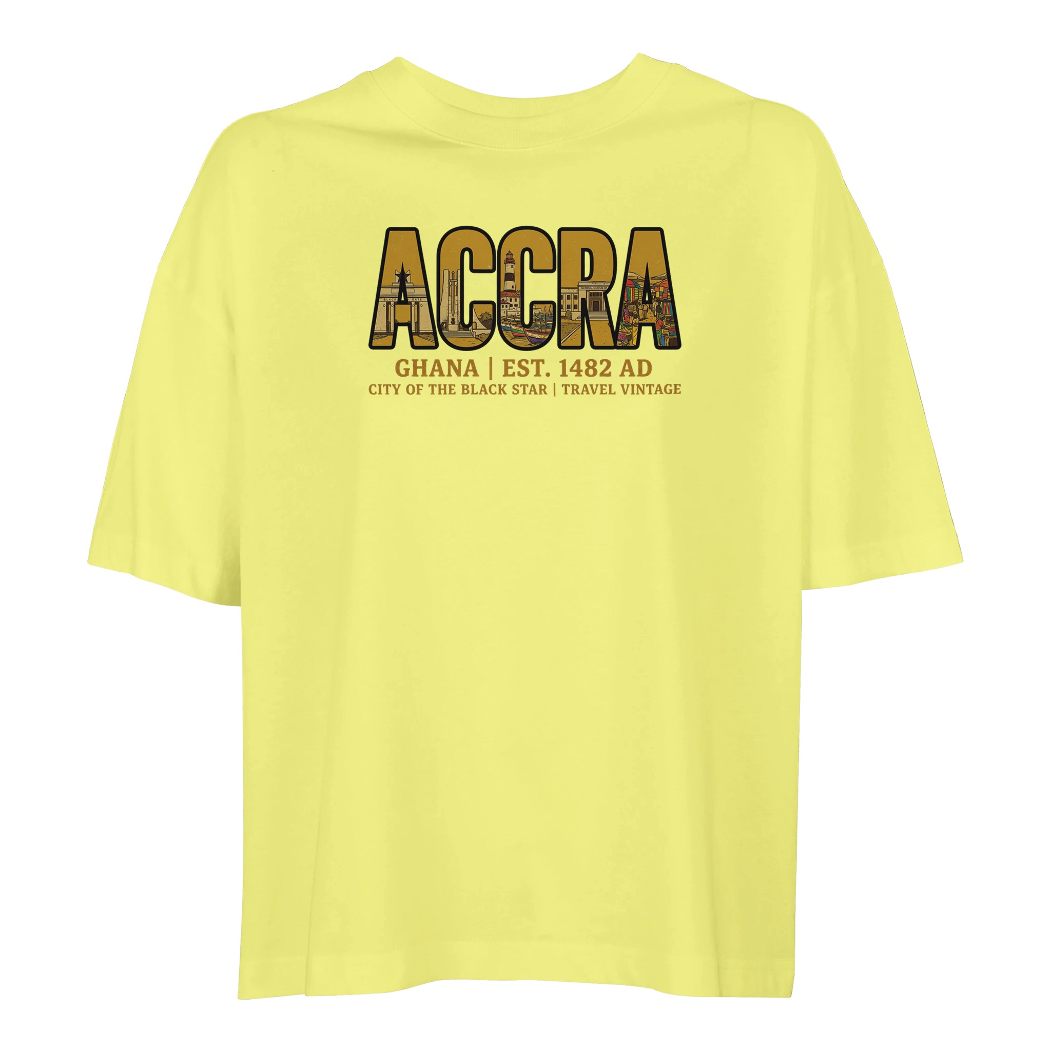 T-shirt Accras femme ample coton bio, coloris Jaune clair