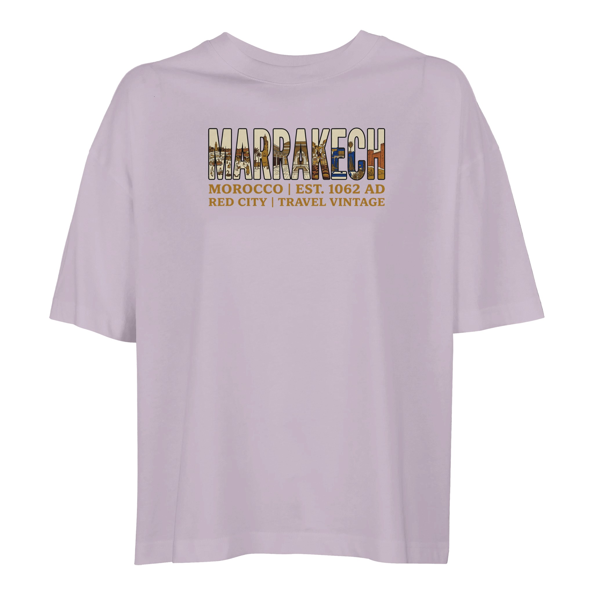 T-shirt Marrakech femme ample coton bio conversion, coloris lilak