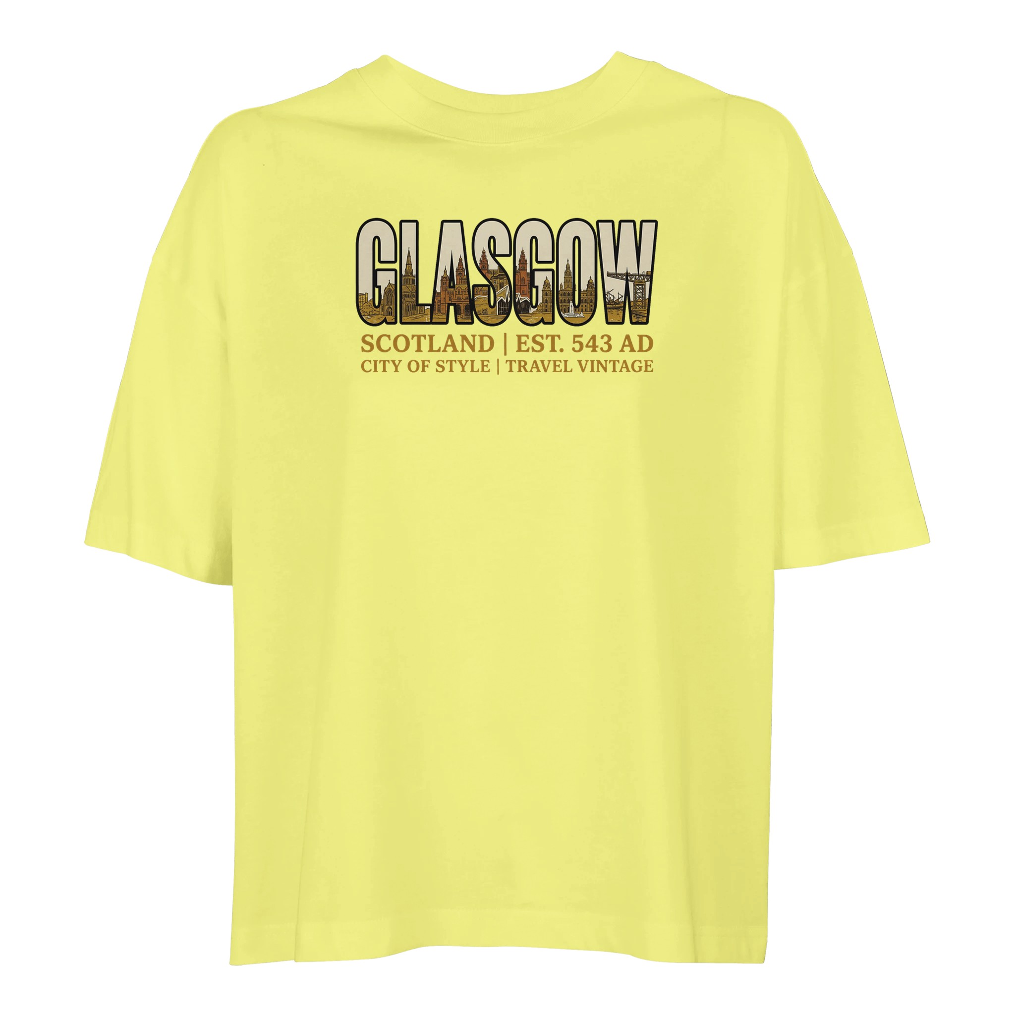 T-shirt Glasgow femme ample coton bio conversion, coloris Jaune clair