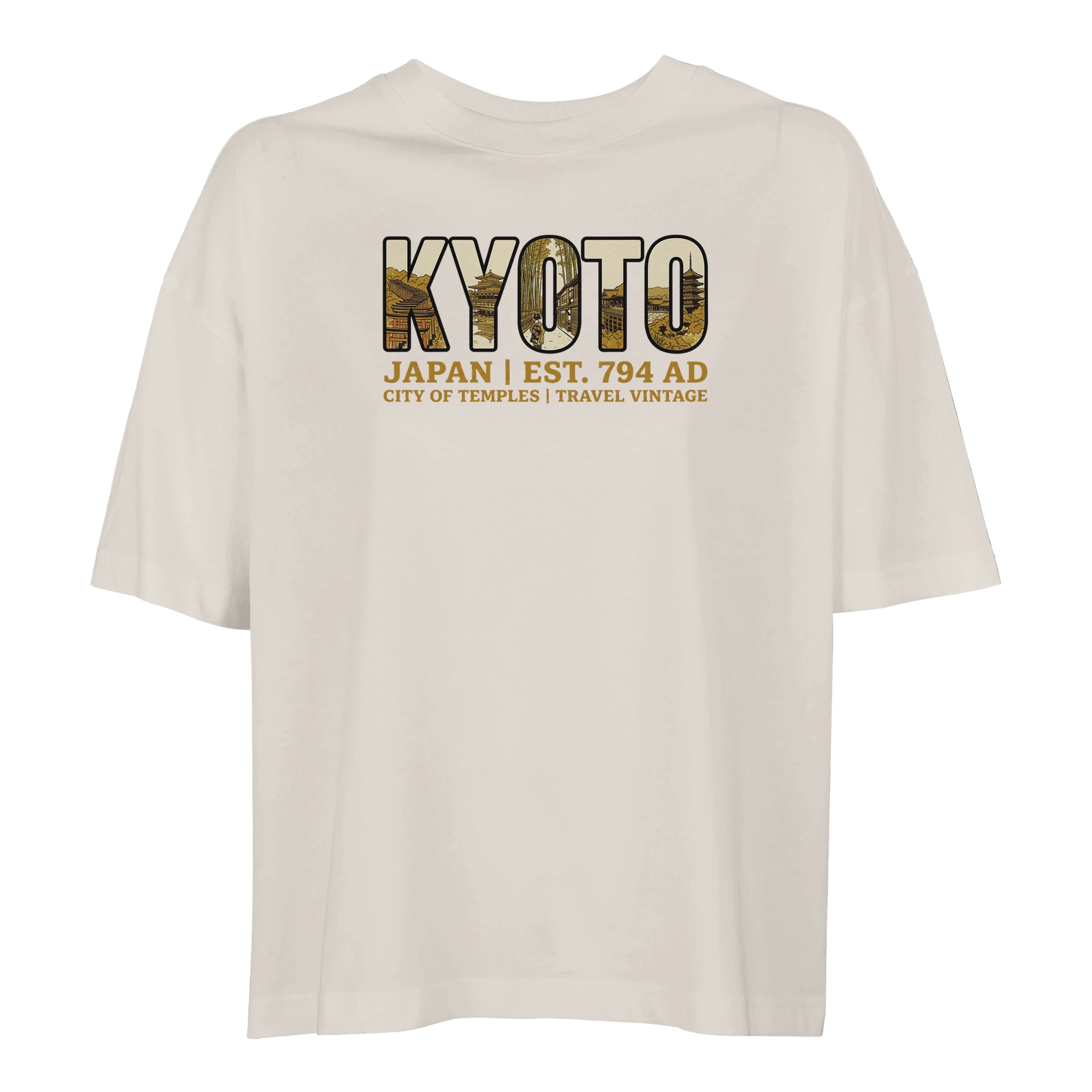T-shirt Kyoto femme ample coton bio, coloris Off White