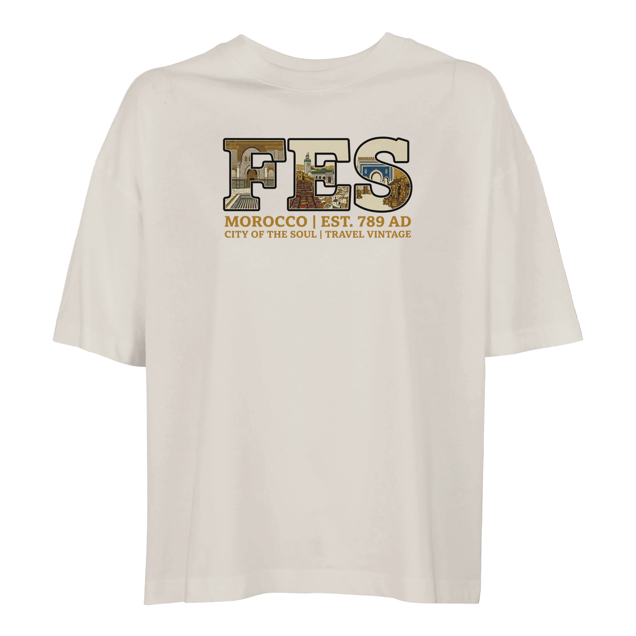 T-shirt Fès femme ample coton bio, coloris Off White