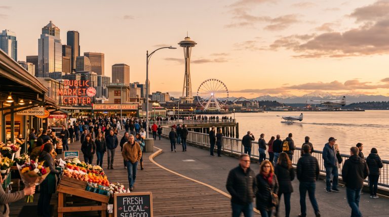 Envie d'un cadeau qui rappelle Seattle ? Le t-shirt illustré a la réponse