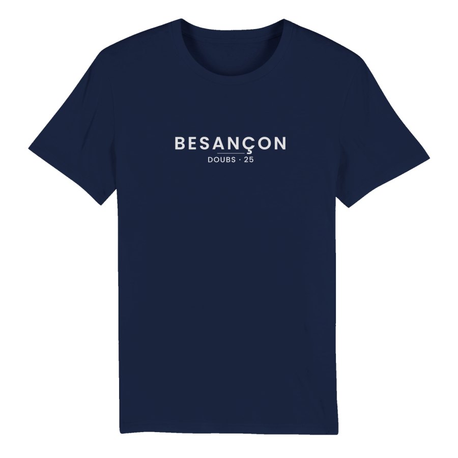 T-shirt bleu marine, encre blanche