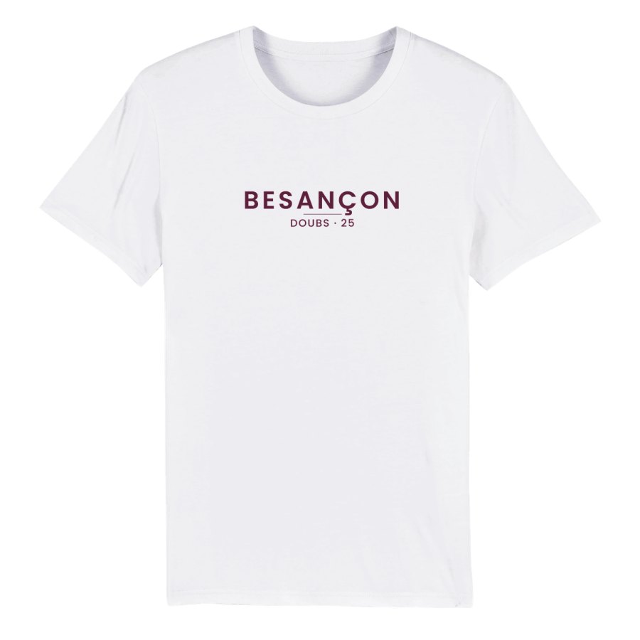 T-shirt blanc, encre bordeaux